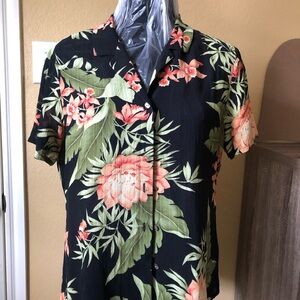 Floral Short Sleeve Button-Up Shirt
